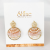 pink round earrings