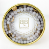 gold and white beaded bracelet