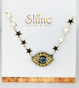 yellow eye necklace
