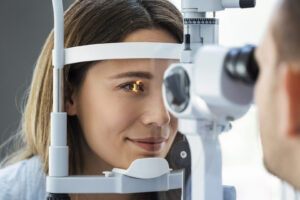 modern eye care and technology used in patient eye health exam